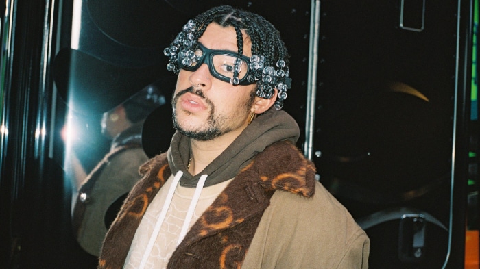 Bad Bunny wearing unique glasses