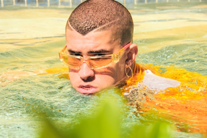 Bad Bunny in a swimming pool
