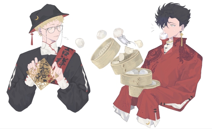 Kei Tsukishima and Tetsurō Kuroo from Haikyu!!