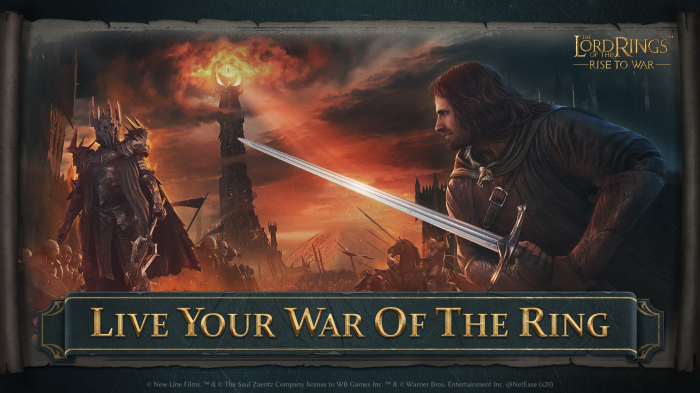 Aragorn and Sauron from The Lord of the Rings: Rise to War