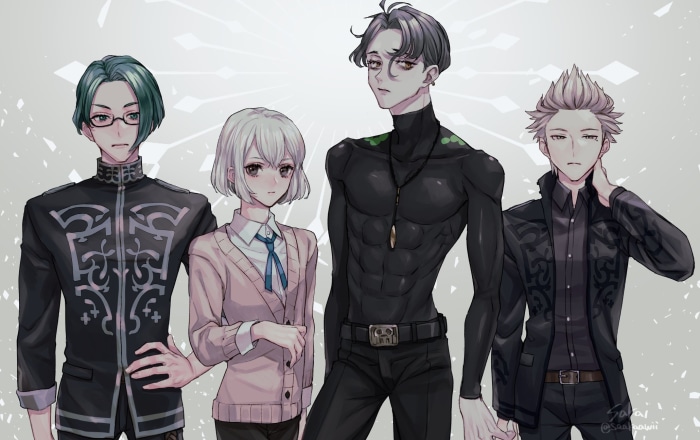 Jack Jeanne characters: Sugachi Kiyoharu, Tanakamigi Chui, Minorikawa Kito, Shirota Mitsuki