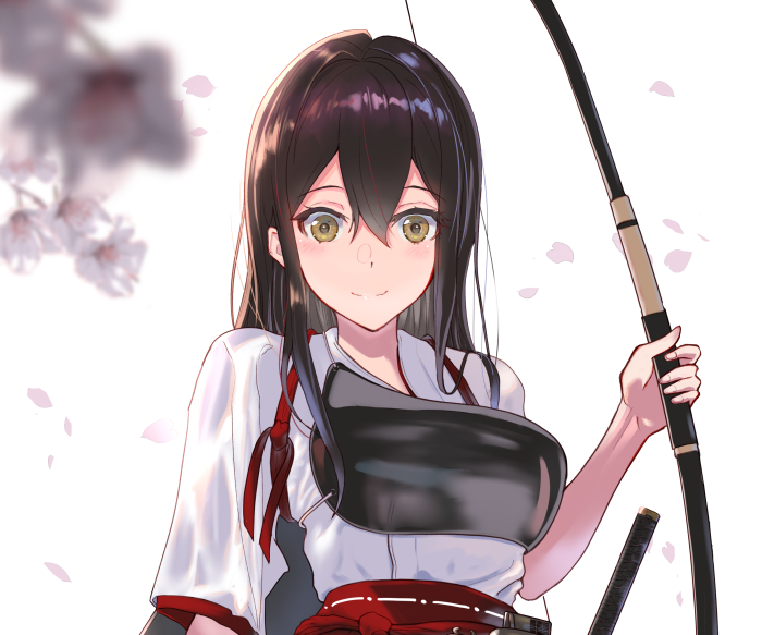 Akagi from Kantai Collection with a bow and arrow