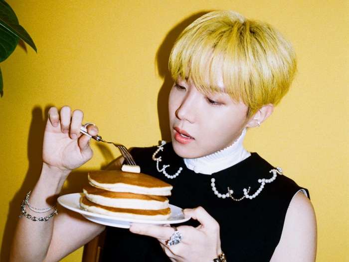 J-Hope from BTS eating pancakes