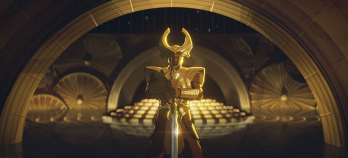 Heimdall from What If...? in golden armor