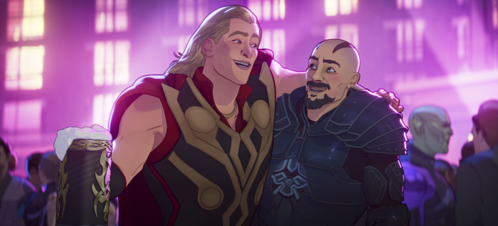 Thor and Korg in a bar