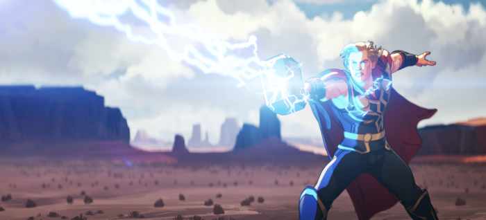 Thor from What If...? wielding Mjolnir