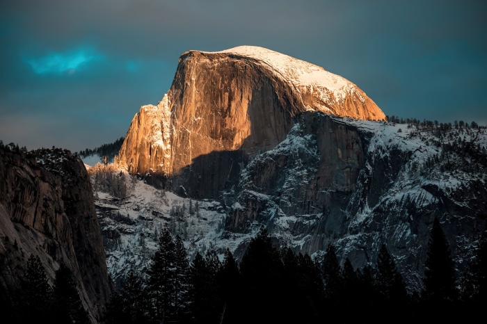 Half Dome mountain in Yosemite National Park 4K