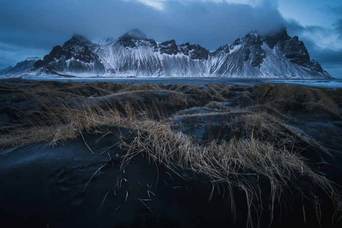 Vestrahorn Mountains in Iceland 4K