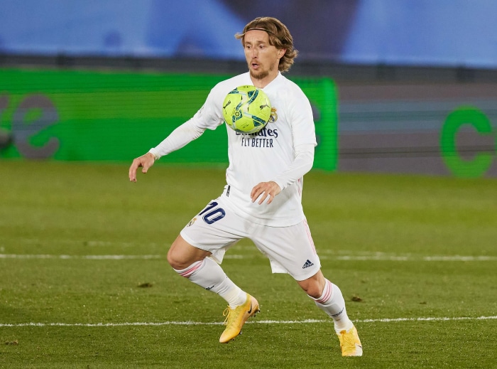 Luka Modrić playing soccer
