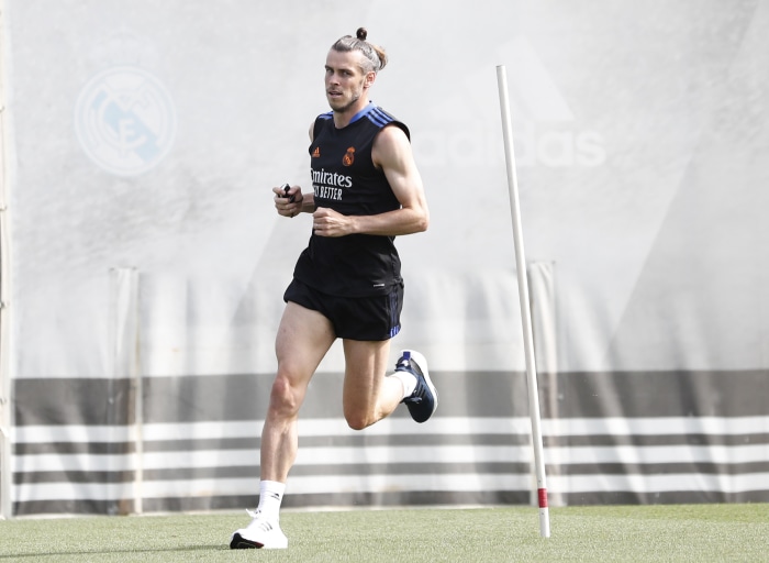 Gareth Bale training on a field
