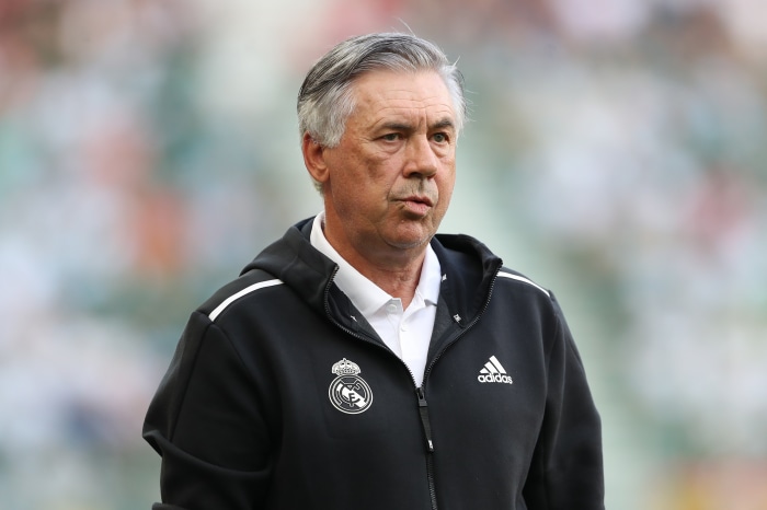 Carlo Ancelotti wearing Adidas Real Madrid jacket