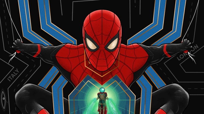 Spider-Man and Mysterio from Spider-Man: Far From Home