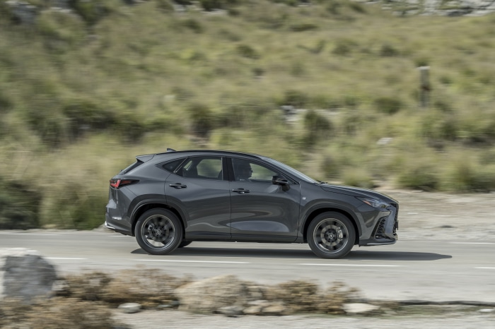 Lexus NX 350 F SPORT driving on a road