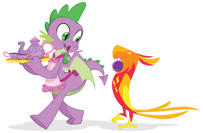 Spike and a Phoenix from My Little Pony