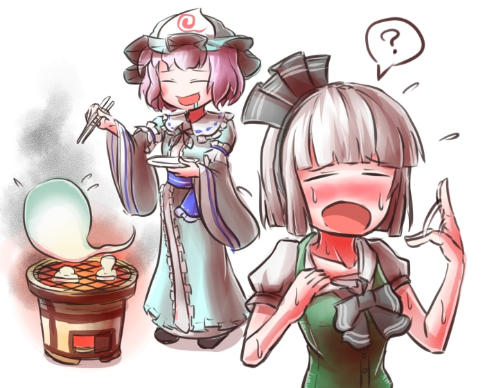 Yuyuko and Youmu from Touhou