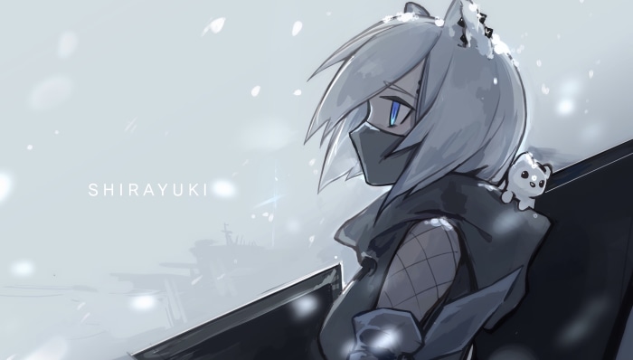 Shirayuki from Arknights in Snow