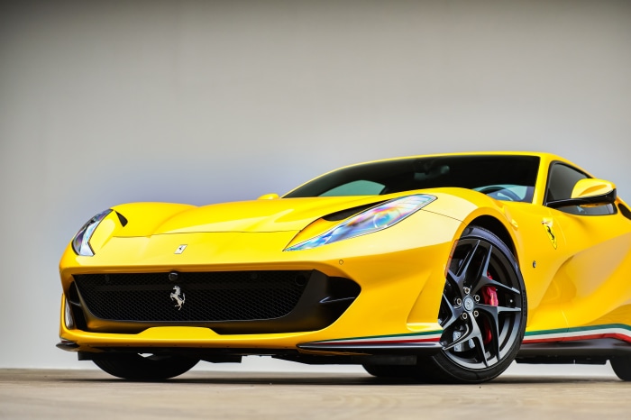 Yellow Ferrari 812 Superfast