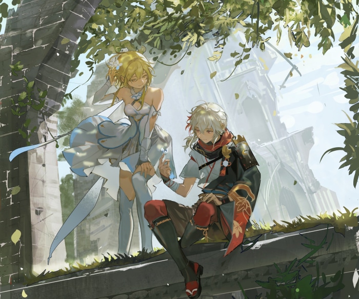 Lumine and Kaedehara Kazuha from Genshin Impact