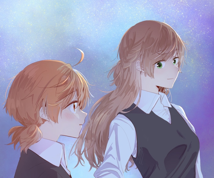 Yuu Koito and Sayaka Saeki from Bloom Into You