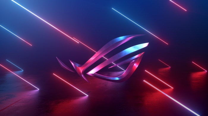 Asus ROG logo with neon lights 4K