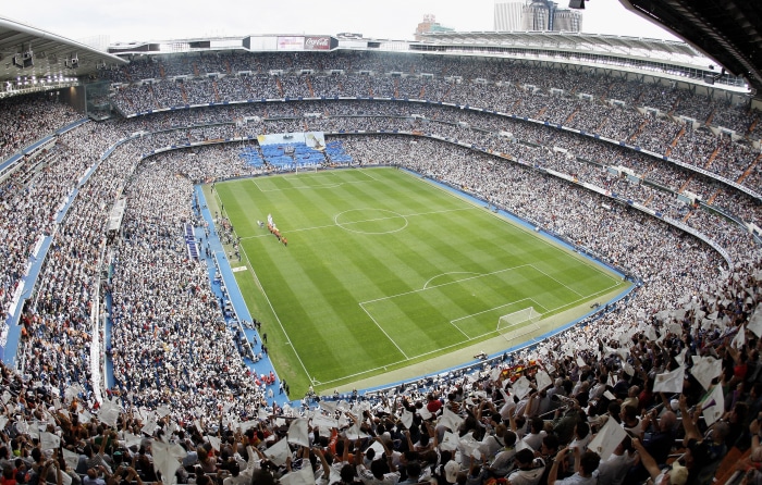Santiago Bernabeu Stadium with Fans