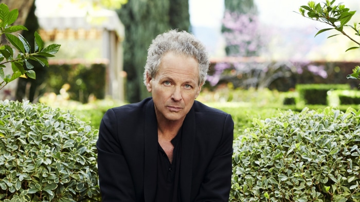 Lindsey Buckingham in a garden