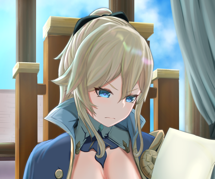 Jean from Genshin Impact reading a document