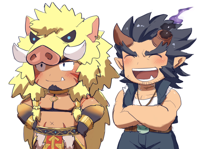 Takemaru and Gullinbursti from Tokyo Afterschool Summoners