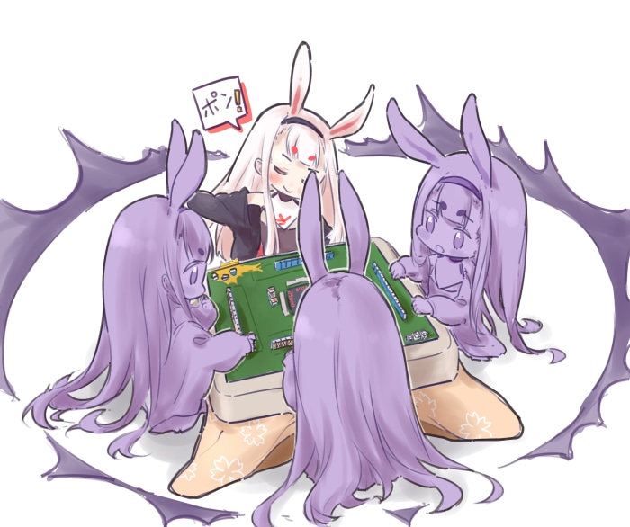 Shimakaze and friends playing Mahjong