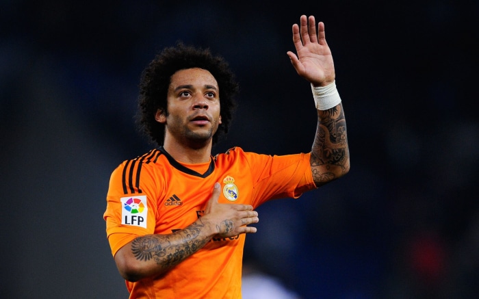 Marcelo Vieira wearing Real Madrid jersey