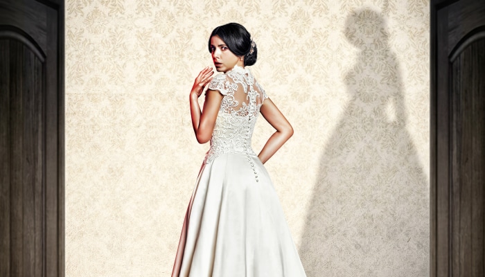 Cristina Rodlo in a wedding dress