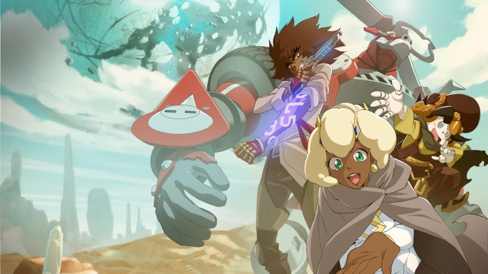 Cannon Busters characters in a desert landscape