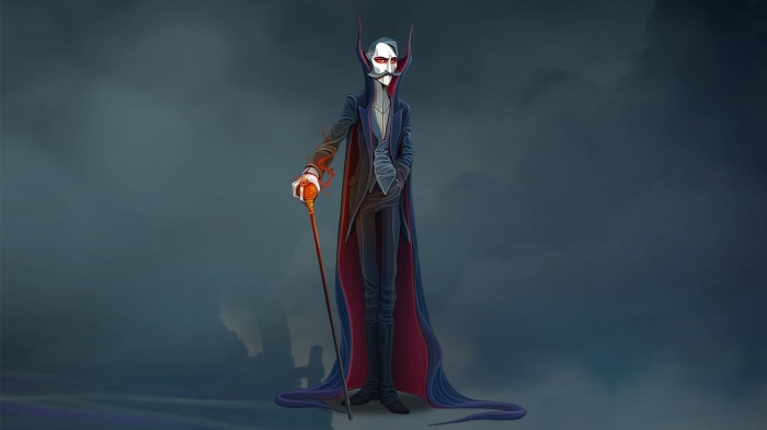 Vampire character with cane from Rogue Lords