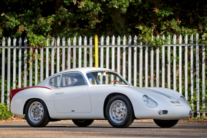 White Porsche 356B Carrera Zagato Coupé