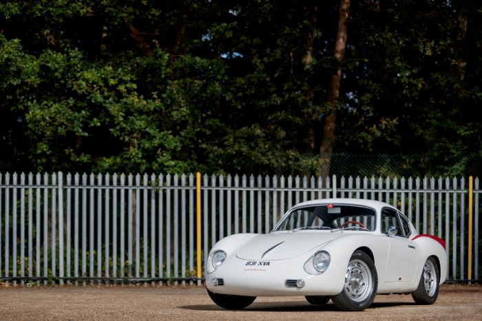 White Porsche 356B Carrera Zagato Coupé