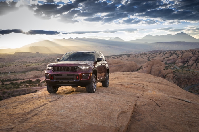 2022 Jeep Grand Cherokee Trailhawk in a desert landscape