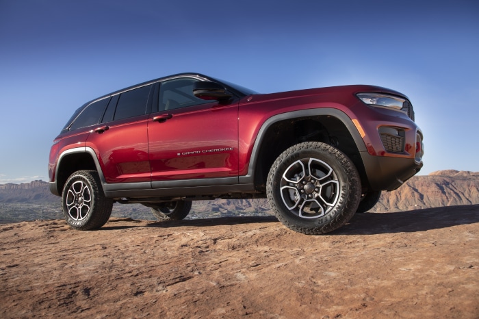 2022 Jeep Grand Cherokee Trailhawk SUV in desert landscape