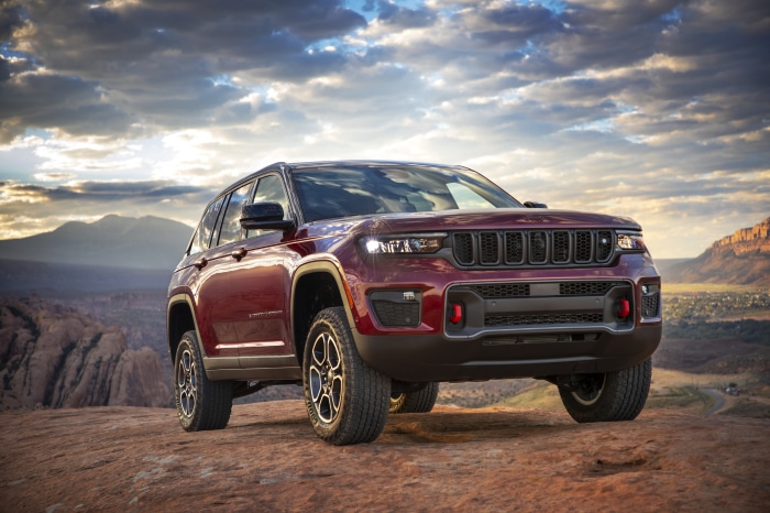2022 Jeep Grand Cherokee Trailhawk in a desert landscape