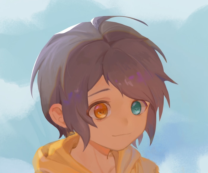 Ai Ohto from Wonder Egg Priority with Heterochromia