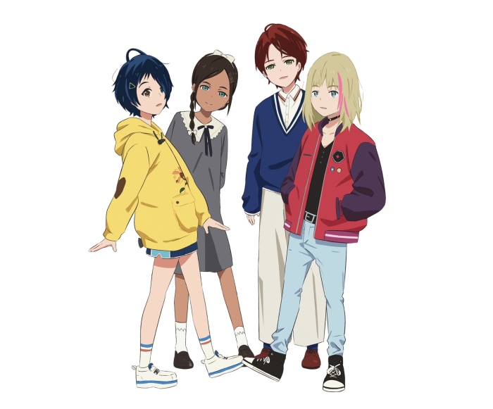 Ai Ohto, Neiru Aonuma, Momoe Sawaki, and Rika Kawai from Wonder Egg Priority