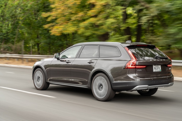 Volvo V90 B6 AWD driving on a road