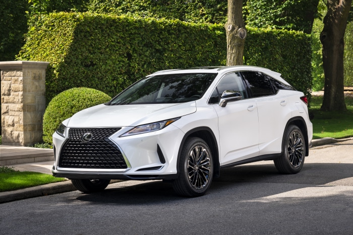 White Lexus RX 350 SUV parked on a street