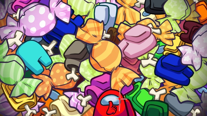 Among Us characters wrapped as candies