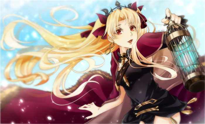 Ereshkigal from Fate/Grand Order holding a cage