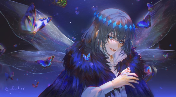 Oberon from Fate/Grand Order with Butterflies
