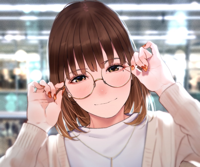 Girl with Brown Hair and Glasses