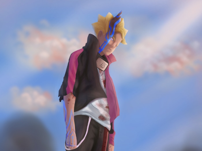 Boruto Uzumaki with Blue Markings Artwork