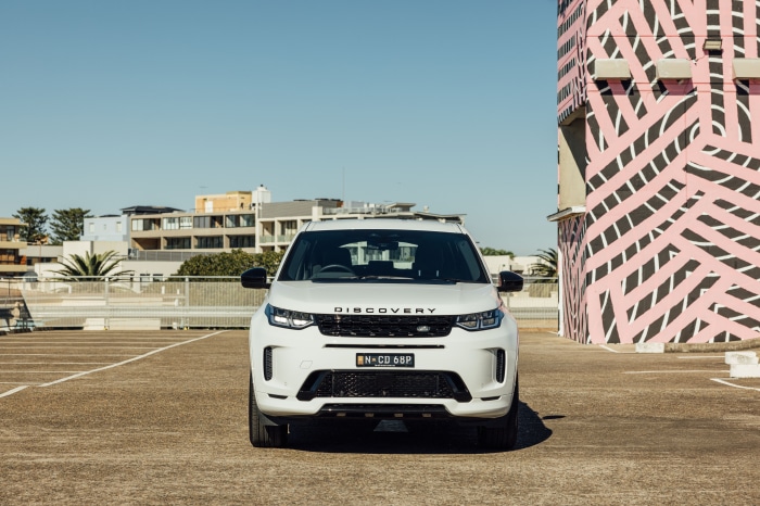 White Land Rover Discovery Sport parked outdoors