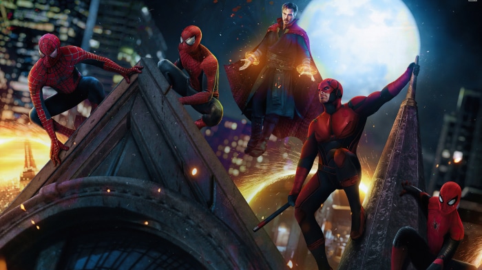 Spider-Man, Doctor Strange, and Daredevil from Spider-Man: No Way Home 4K