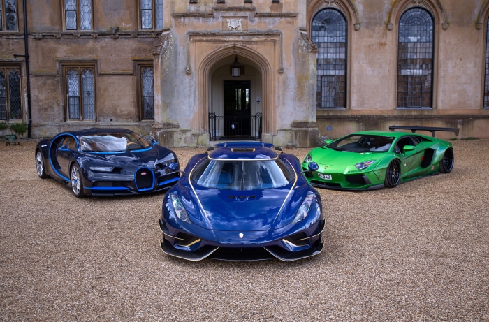 Bugatti, Koenigsegg Regera, and Lamborghini Aventador 4K
